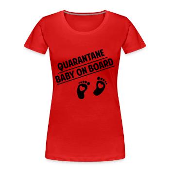 Grossesse Baby shower Babyshower Boy Girl - T-shirt bio Premium Femme - rouge - Devant - Mia (176cm)