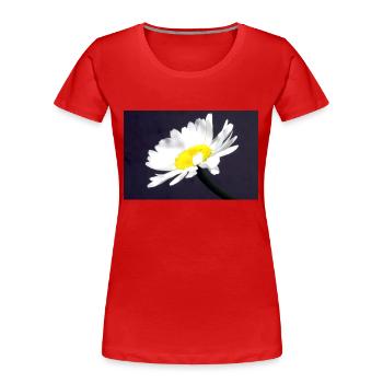Margarite - Frauen Premium Bio T-Shirt - Rot - Vorne - Mia (176cm)