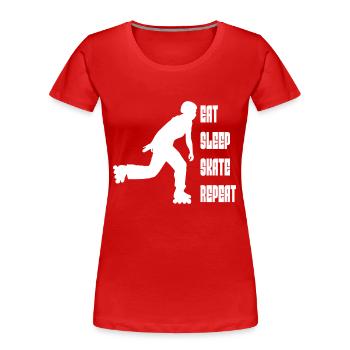Rollschuh skaten Inliner Geschenk Inline Skater - Frauen Premium Bio T-Shirt - Rot - Vorne - Mia (176cm)