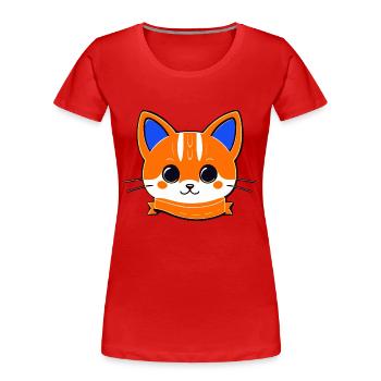 chaton - T-shirt bio Premium Femme - rouge - Devant - Mia (176cm)