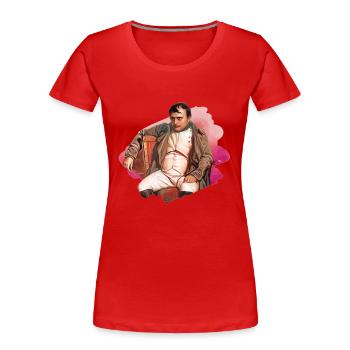Napoleon Bonaparte setzte sich - Frauen Premium Bio T-Shirt - Rot - Vorne - Mia (176cm)
