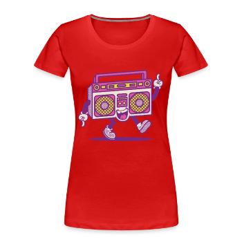 Niedliches Radio im Retro-Stil - Frauen Premium Bio T-Shirt - Rot - Vorne - Mia (176cm)