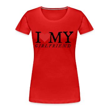 Ich liebe meine Freundin - Frauen Premium Bio T-Shirt - Rot - Vorne - Mia (176cm)