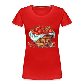 Ein Korb gefüllt mit Tomaten, transparent - Frauen Premium Bio T-Shirt - Rot - Vorne - Mia (176cm)
