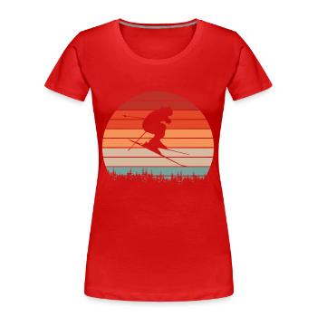 Ski ski ski motif pour skieurs - T-shirt bio Premium Femme - rouge - Devant - Mia (176cm)