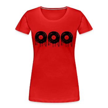 Records - Women's Premium Organic T-Shirt - red - Front - Mia (176cm)