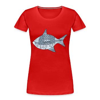 Poisson - T-shirt bio Premium Femme - rouge - Devant - Mia (176cm)
