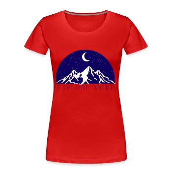 Explore more - Women's Premium Organic T-Shirt - red - Front - Mia (176cm)