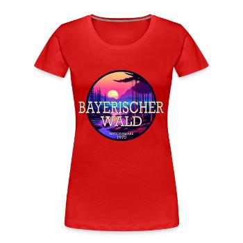 Nationalpark Bayerischer Wald - Frauen Premium Bio T-Shirt - Rot - Vorne - Mia (176cm)