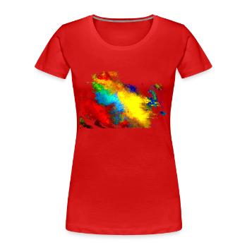 "MixedArt" Acryl Paint by Marco Eckenbrecht - Frauen Premium Bio T-Shirt - Rot - Vorne - Mia (176cm)