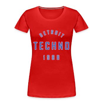 DETROIT TECHNO 1988 - Women's Premium Organic T-Shirt - red - Front - Mia (176cm)