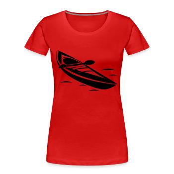Canoë - T-shirt bio Premium Femme - rouge - Devant - Mia (176cm)