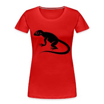 Lezard - T-shirt bio Premium Femme - rouge - Devant - Mia (176cm)