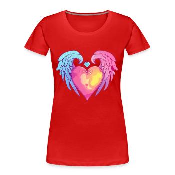 Mon coeur ailé - T-shirt bio Premium Femme - rouge - Devant - Mia (176cm)