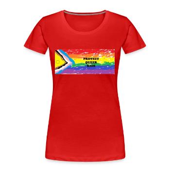 protect queer kids - Women's Premium Organic T-Shirt - red - Front - Mia (176cm)