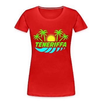 teneriffa - Frauen Premium Bio T-Shirt - Rot - Vorne - Mia (176cm)