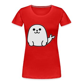 Mignon phoque blanc charmant - T-shirt bio Premium Femme - rouge - Devant - Mia (176cm)