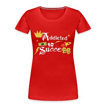 Addict to success - T-shirt bio Premium Femme - rouge - Devant - Mia (176cm)