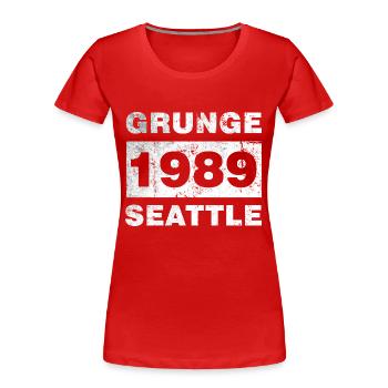 GRUNGE SEATTLE 1989 - Women's Premium Organic T-Shirt - red - Front - Mia (176cm)