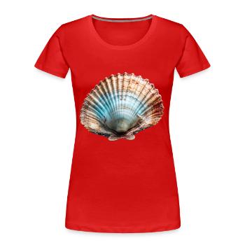 Les pétoncles sont aussi appelés moules pèlerines - T-shirt bio Premium Femme - rouge - Devant - Mia (176cm)