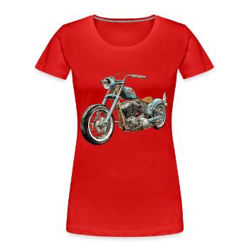 Eternel chopper - T-shirt bio Premium Femme - rouge - Devant - Mia (176cm)