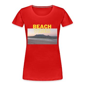 Beach 18 - Frauen Premium Bio T-Shirt - Rot - Vorne - Mia (176cm)