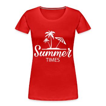 Summer Times - Women's Premium Organic T-Shirt - red - Front - Mia (176cm)