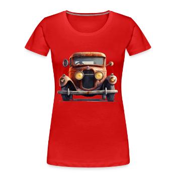 Oldtimer brauchen Liebe - Frauen Premium Bio T-Shirt - Rot - Vorne - Mia (176cm)