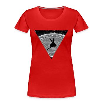 Black and Grey Clock Design - Frauen Premium Bio T-Shirt - Rot - Vorne - Mia (176cm)