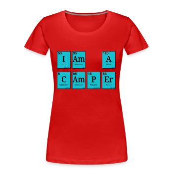 I am a camper - Frauen Premium Bio T-Shirt - Rot - Vorne - Mia (176cm)