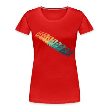 Vintage-Kassette - Frauen Premium Bio T-Shirt - Rot - Vorne - Mia (176cm)