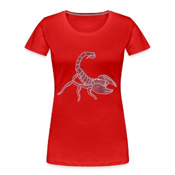 "Scorpion", boho line art design, series "Desert" - Women's Premium Organic T-Shirt - red - Front - Mia (176cm)