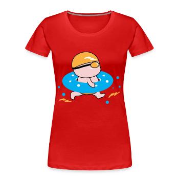 Happy boy enjoy swimming - Women's Premium Organic T-Shirt - red - Front - Mia (176cm)