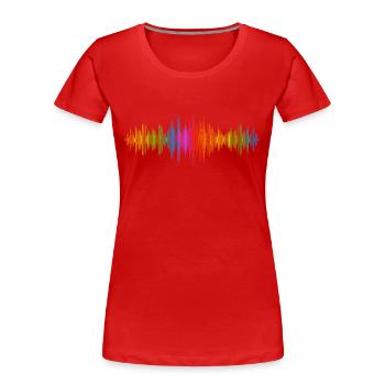 Ondes sonores Music Wave Vintage Retro DJ Heart Disc - T-shirt bio Premium Femme - rouge - Devant - Mia (176cm)
