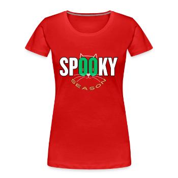 Gruselige Jahreszeit - Frauen Premium Bio T-Shirt - Rot - Vorne - Mia (176cm)
