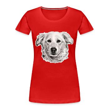 aidi aïdi - T-shirt bio Premium Femme - rouge - Devant - Mia (176cm)