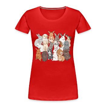 Cute rabbit family design for bunny owners - Women's Premium Organic T-Shirt - red - Front - Mia (176cm)