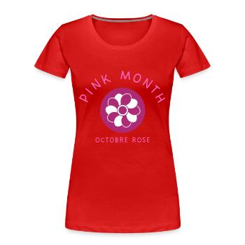 In October We Wear Pink Awareness Month - Women's Premium Organic T-Shirt - red - Front - Mia (176cm)