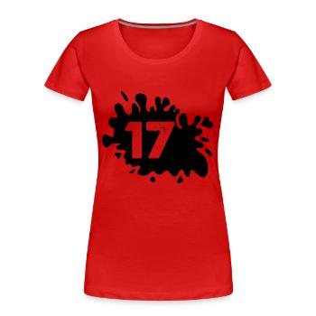 Blobs 17 - T-shirt bio Premium Femme - rouge - Devant - Mia (176cm)