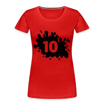 Blobs 10 - T-shirt bio Premium Femme - rouge - Devant - Mia (176cm)