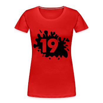 Blobs 19 - T-shirt bio Premium Femme - rouge - Devant - Mia (176cm)