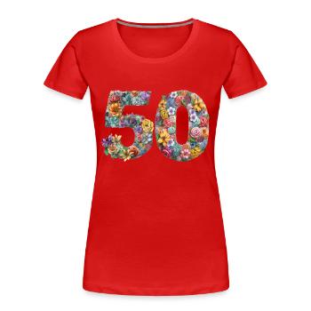 50. Geburtstag Vintage Retro Jahrgang 1973 Geburtstag - Frauen Premium Bio T-Shirt - Rot - Vorne - Mia (176cm)
