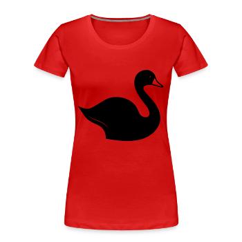 Schwan - Frauen Premium Bio T-Shirt - Rot - Vorne - Mia (176cm)