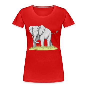 Elephant - Women's Premium Organic T-Shirt - red - Front - Mia (176cm)