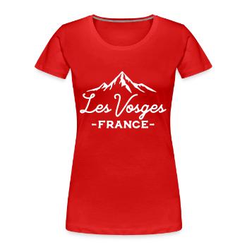 Les Vosges - France - T-shirt bio Premium Femme - rouge - Devant - Mia (176cm)