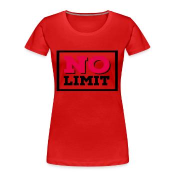 NoLimit (Limite de no-limite - T-shirt bio Premium Femme - rouge - Devant - Mia (176cm)