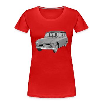 Car P70 Kombi Zwickau DDR Oldtimer - Women's Premium Organic T-Shirt - red - Front - Mia (176cm)