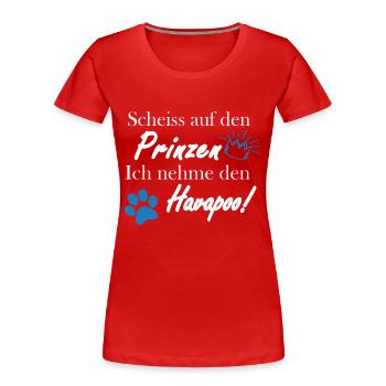 Prinzen Havapoo I Havaneser Pudel Mix - Frauen Premium Bio T-Shirt - Rot - Vorne - Mia (176cm)