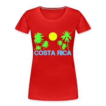 Costa Rica - T-shirt bio Premium Femme - rouge - Devant - Mia (176cm)