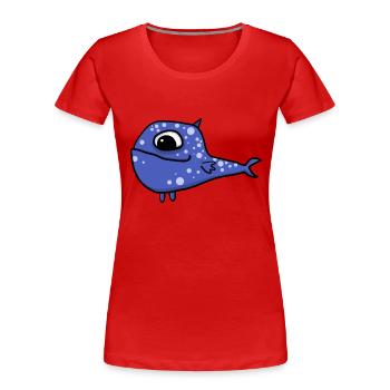 poisson bleu - T-shirt bio Premium Femme - rouge - Devant - Mia (176cm)